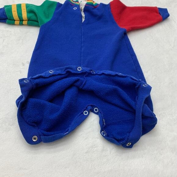 VTG HealthTex 6-9M Primary Colorblock Long Sleeve Pants One Piece Romper - Picture 4 of 9